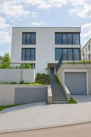 Modern residential building on a hillside